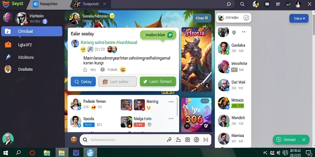 Fitur komunitas yang memungkinkan interaksi pemain.